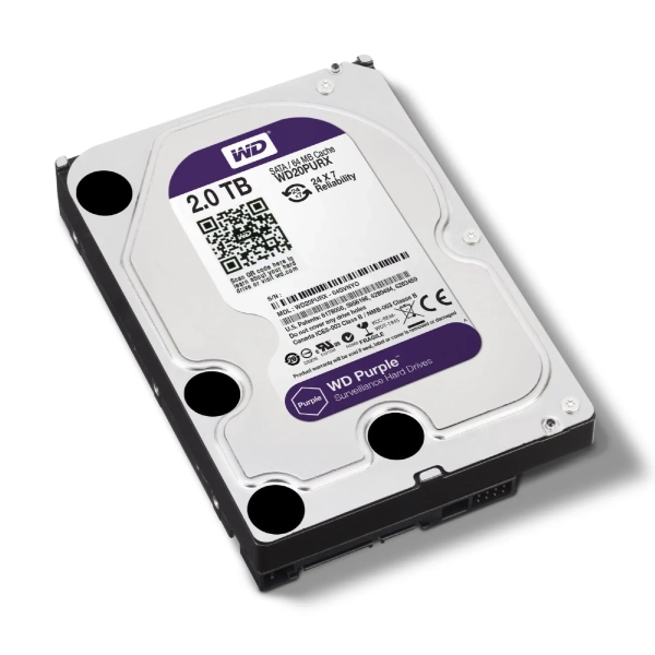 Купить Жесткий диск Western Digital WD Purple Surveillance 2TB 5400rpm 64MB 3.5' SATAIII (WD20PURX) - фото 2
