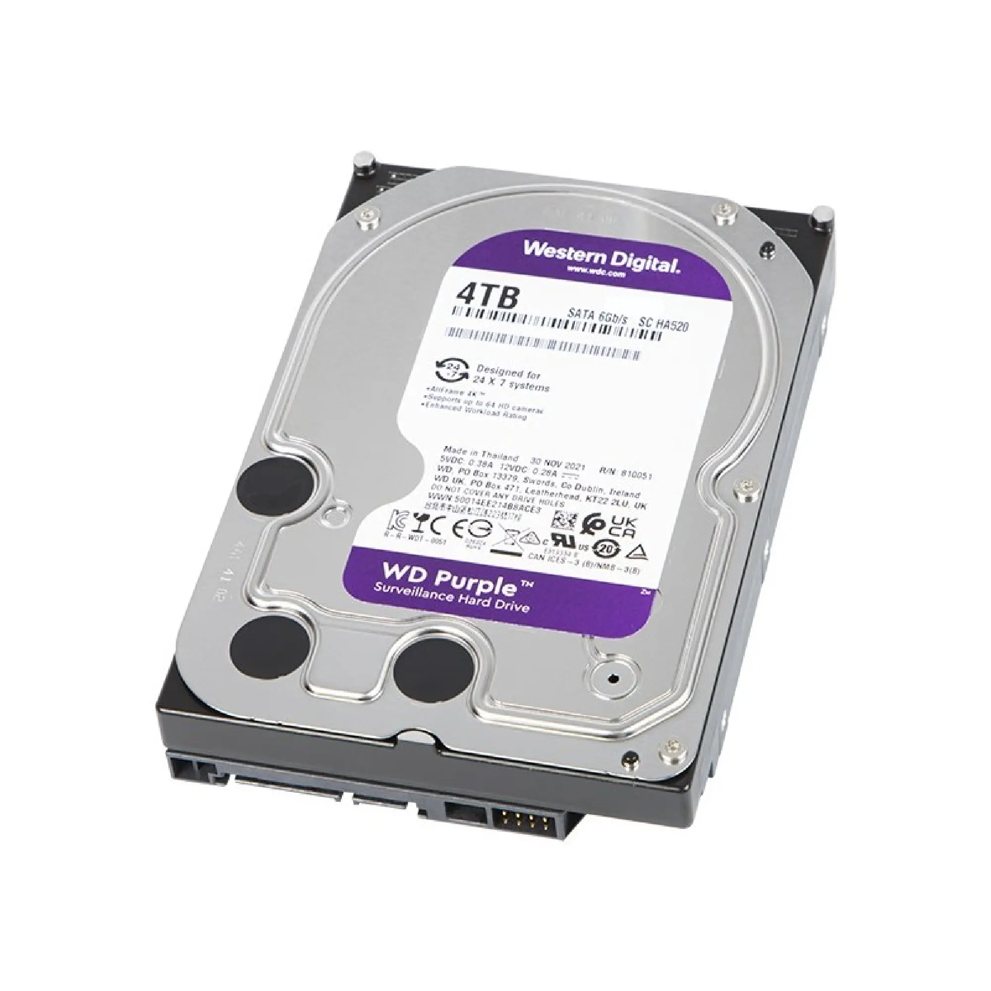 Купить Жесткий диск Western Digital WD Purple Surveillance 4TB 5400rpm 64MB 3.5' SATAIII (WD42PURU) - фото 2