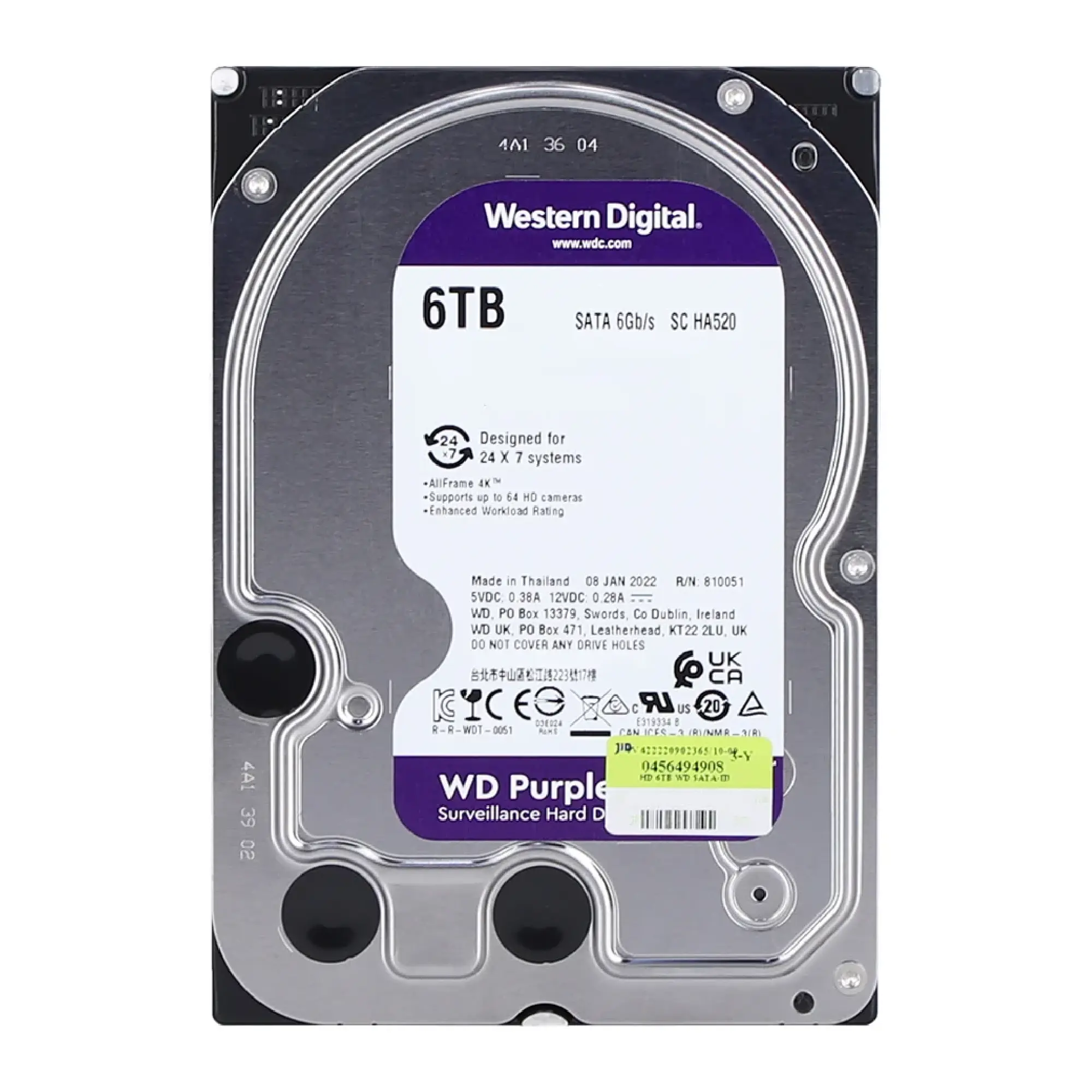 Купить Жесткий диск Western Digital WD Purple Surveillance 6TB 5400rpm 64MB 3.5' SATAIII (WD63PURU) - фото 1