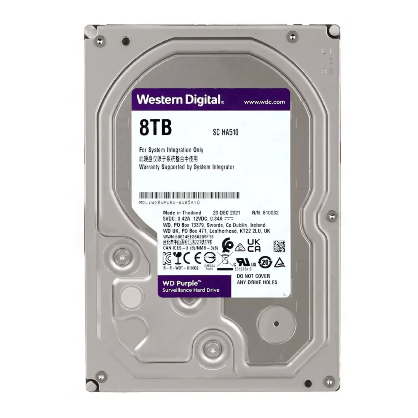 Купить Жесткий диск Western Digital WD Purple Surveillance 8TB 5640rpm 128MB 3.5' SATAIII (WD84PURU) - фото 1