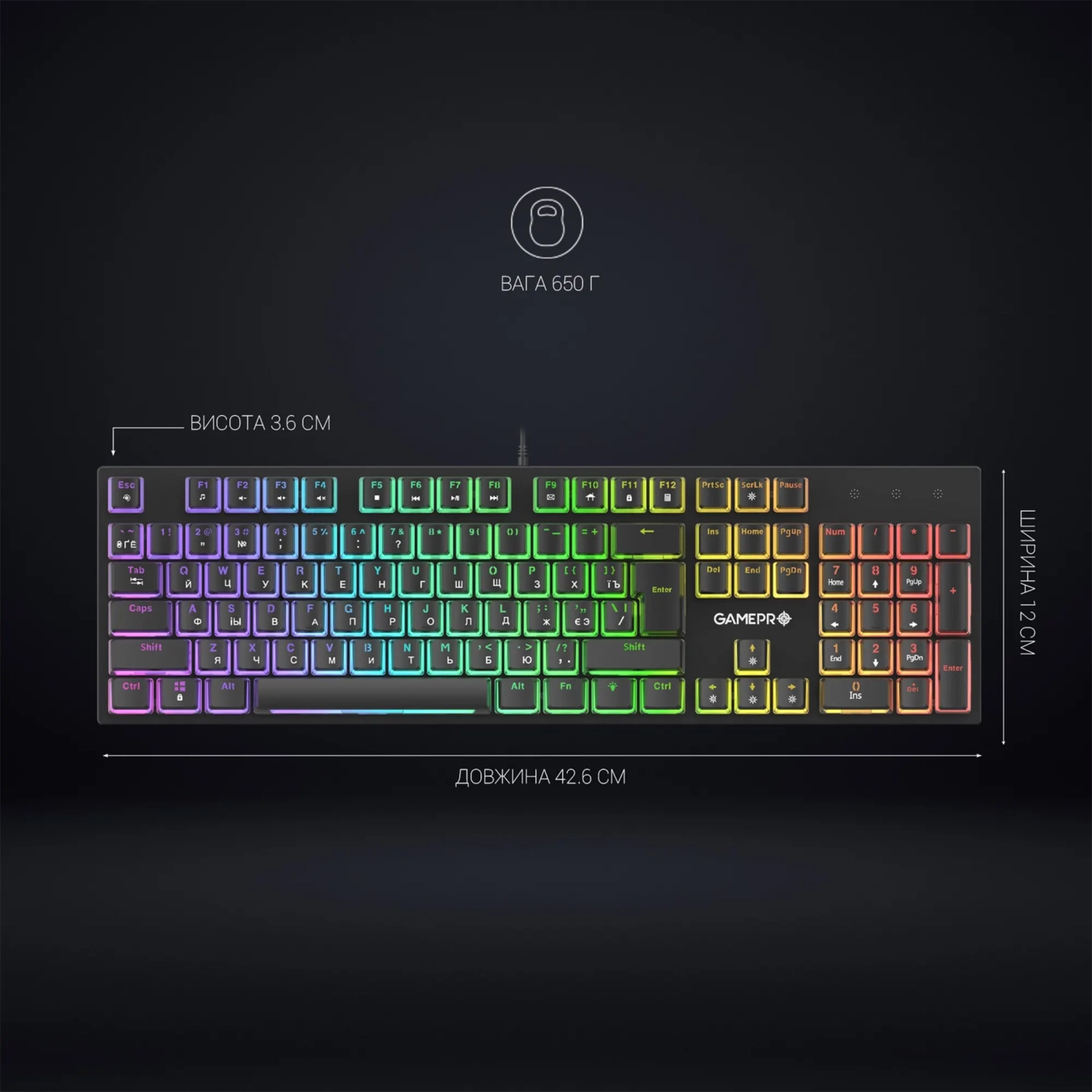 Купити Клавіатура GamePro MK85B Blue Switch RGB USB Black - фото 11