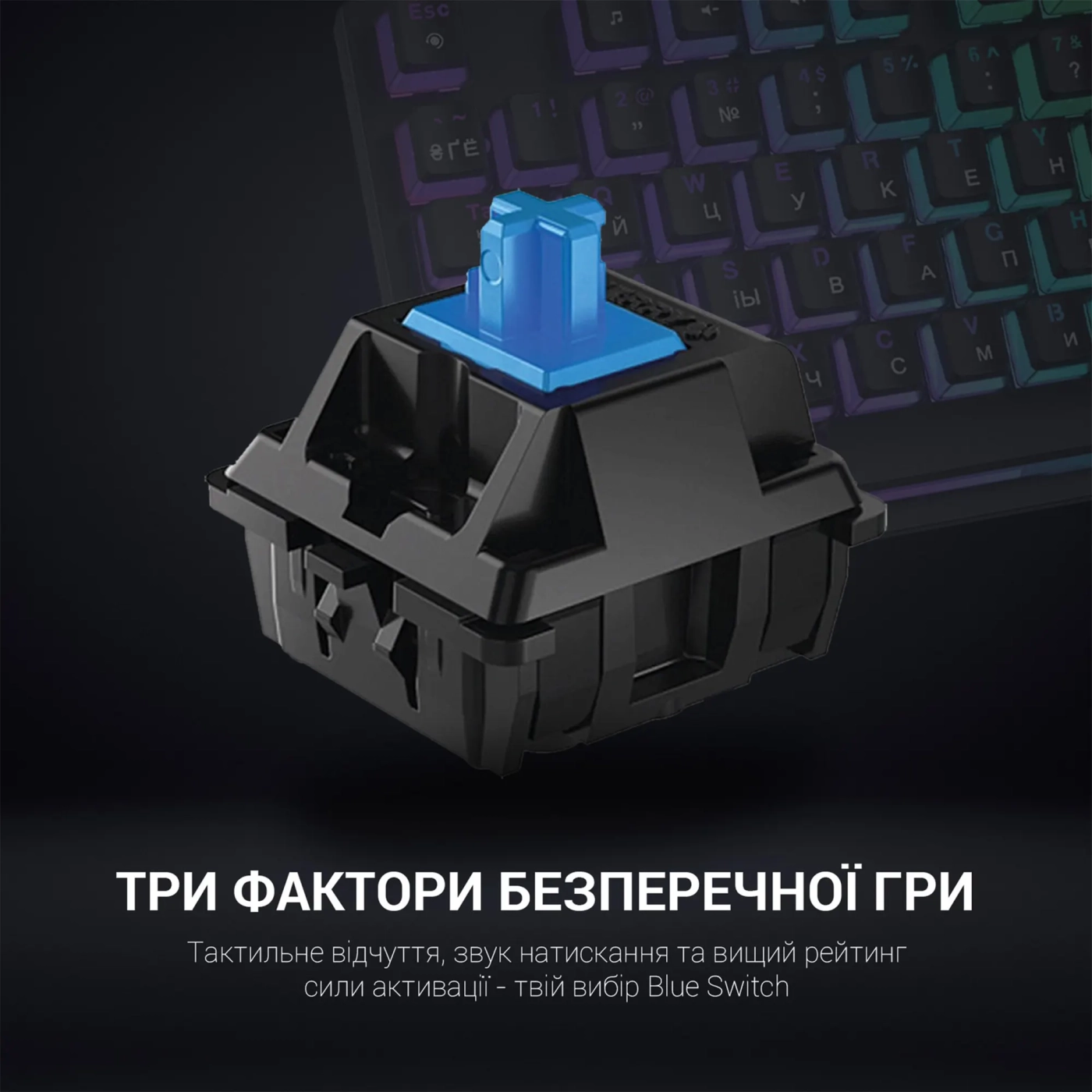 Купити Клавіатура GamePro MK85B Blue Switch RGB USB Black - фото 12