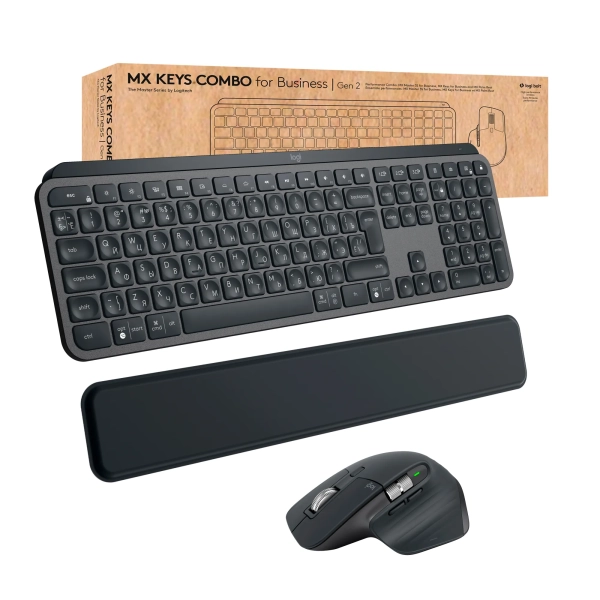 Купить Комплект клавиатура и мышка Logitech MX Keys for Business UA Graphite Gen 2 - фото 4