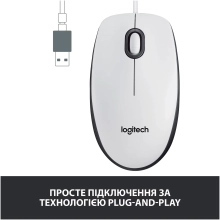 Купити Мишка Logitech M100 USB White (910-006764) - фото 3