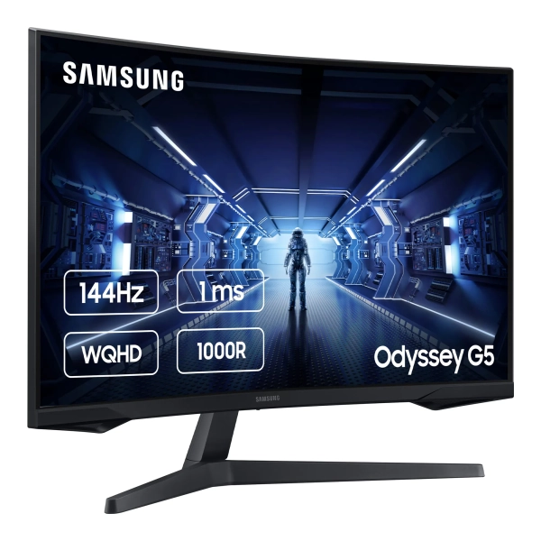 Купить Монитор 27" Samsung Odyssey G5 LC27G55T 2xHDMI DP VA QHD 144Hz 1ms CURVED Black (LC27G55TQWIXCI) - фото 3