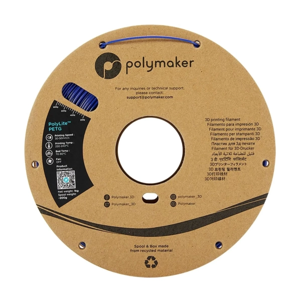 Купити PolyLite PETG Filament (пластик) для 3D принтера Polymaker 1кг, 1.75мм, синій - фото 3