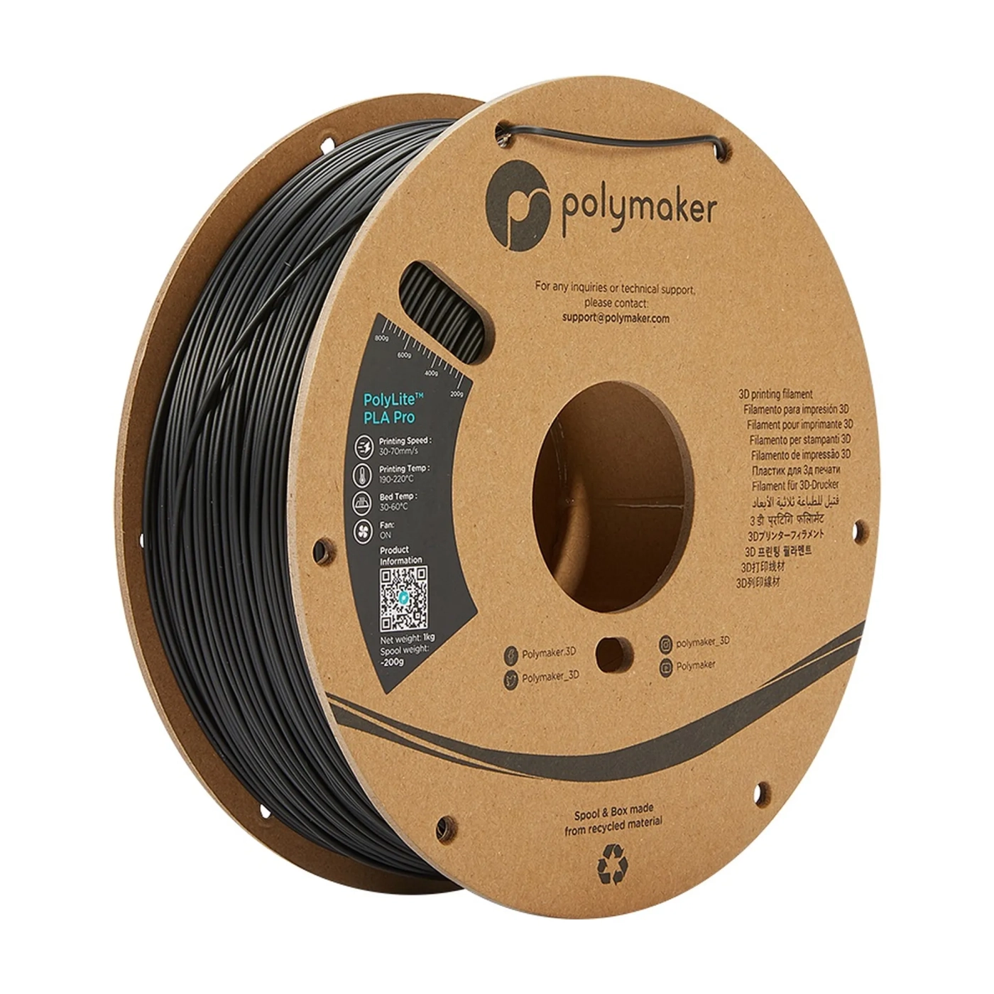 Купить PolyLite PLA PRO Filament (пластик) для 3D принтера Polymaker 1кг, 1.75мм, синий - фото 1