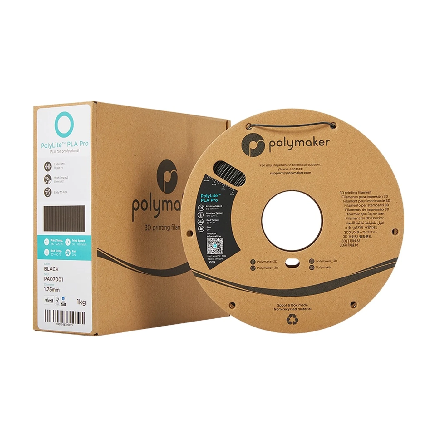 Купить PolyLite PLA PRO Filament (пластик) для 3D принтера Polymaker 1кг, 1.75мм, синий - фото 3