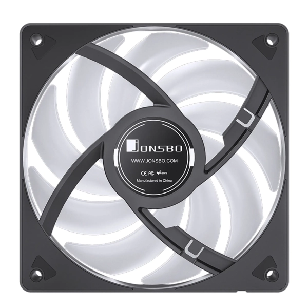 Купити Вентилятор JONSBO SL-120BR Black RGB (120mm 600-1500RPM 32dB 4pin+LED 3pin (SL-120BR Black) - фото 9