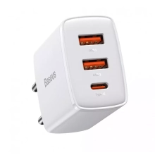Купить Сетевое зарядное устройство для Baseus Compact Quick Charger 2U+C 30W EU White - фото 1