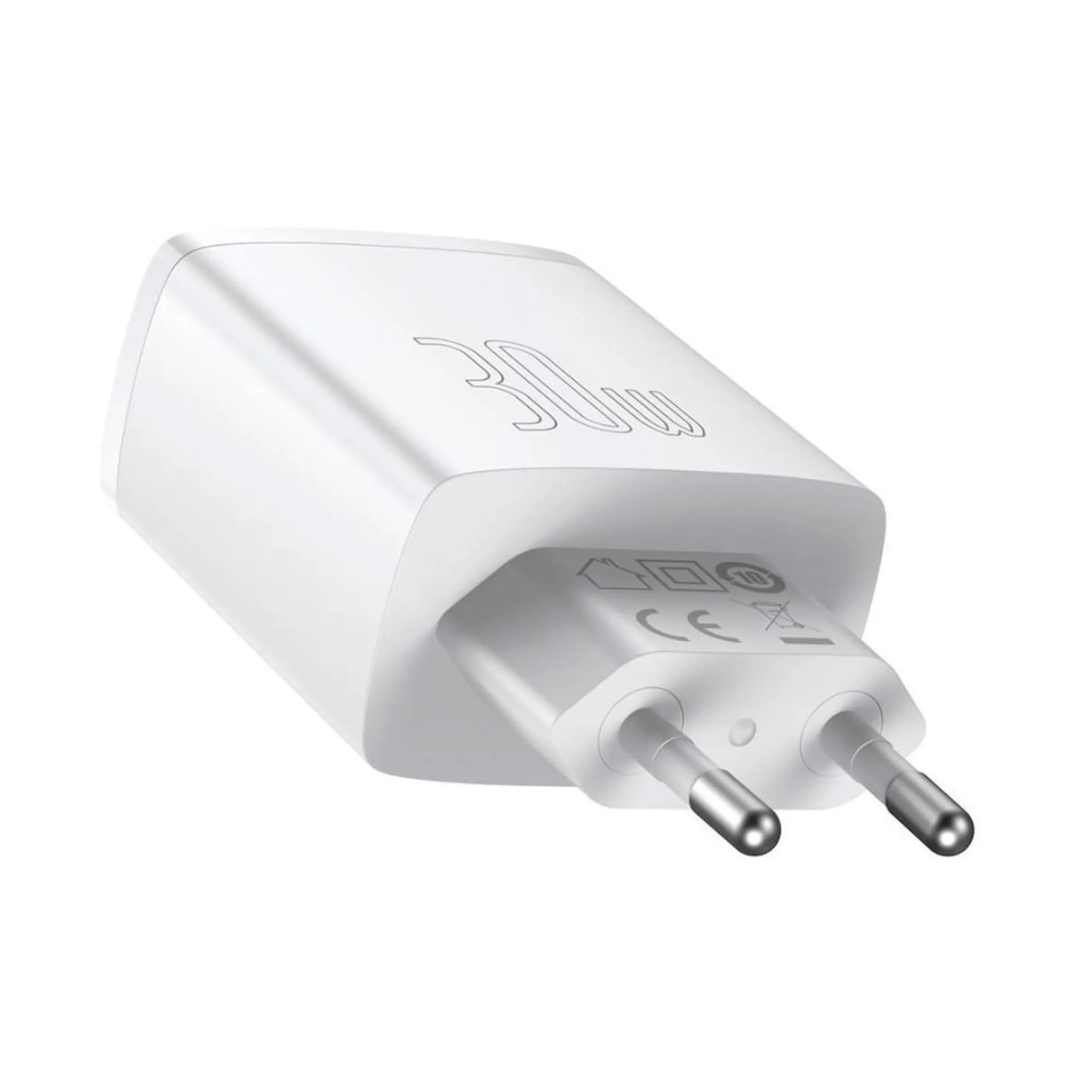Купить Сетевое зарядное устройство для Baseus Compact Quick Charger 2U+C 30W EU White - фото 2