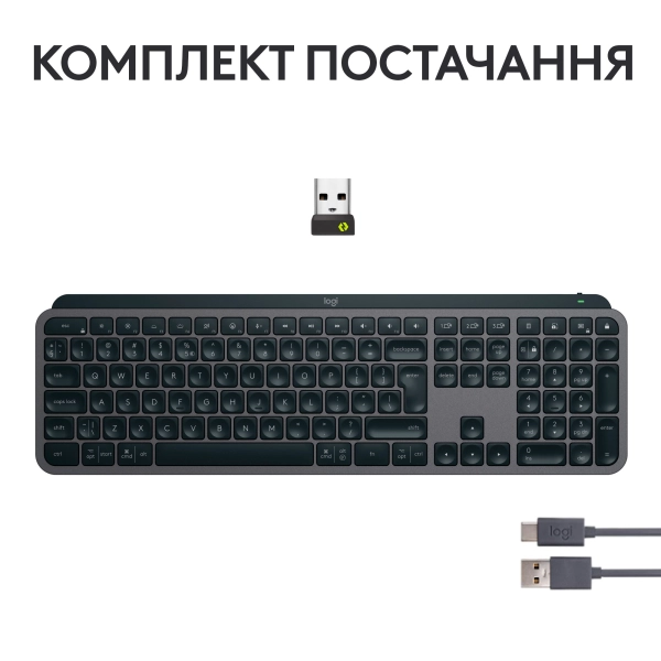 Купити Клавіатура Logitech MX Keys S Wireless UA Graphite (920-011593) - фото 9