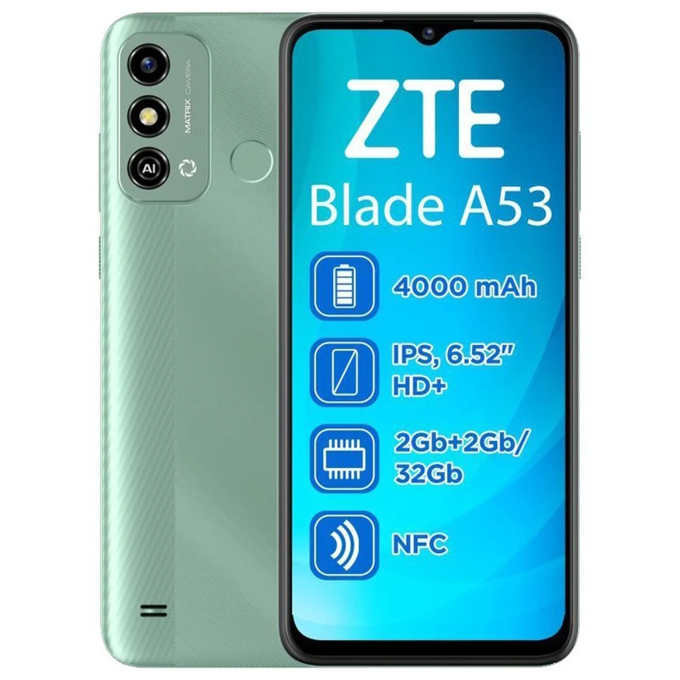 Купить Смартфон ZTE Blade A53 2/32GB Green - фото 1
