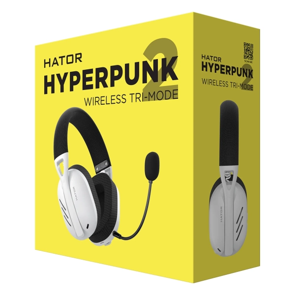 Купити Навушники HATOR Hyperpunk 2 Wireless Tri-mode Black/White (HTA-856) - фото 6
