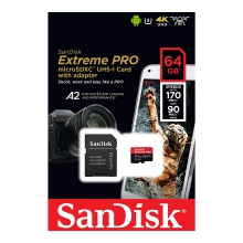 Купить Карта памяти SanDisk microSD 64GB C10 UHS-I U3 R200/W90MB/s Extreme Pro V30 SD (SDSQXCU-064G-GN6MA) - фото 4