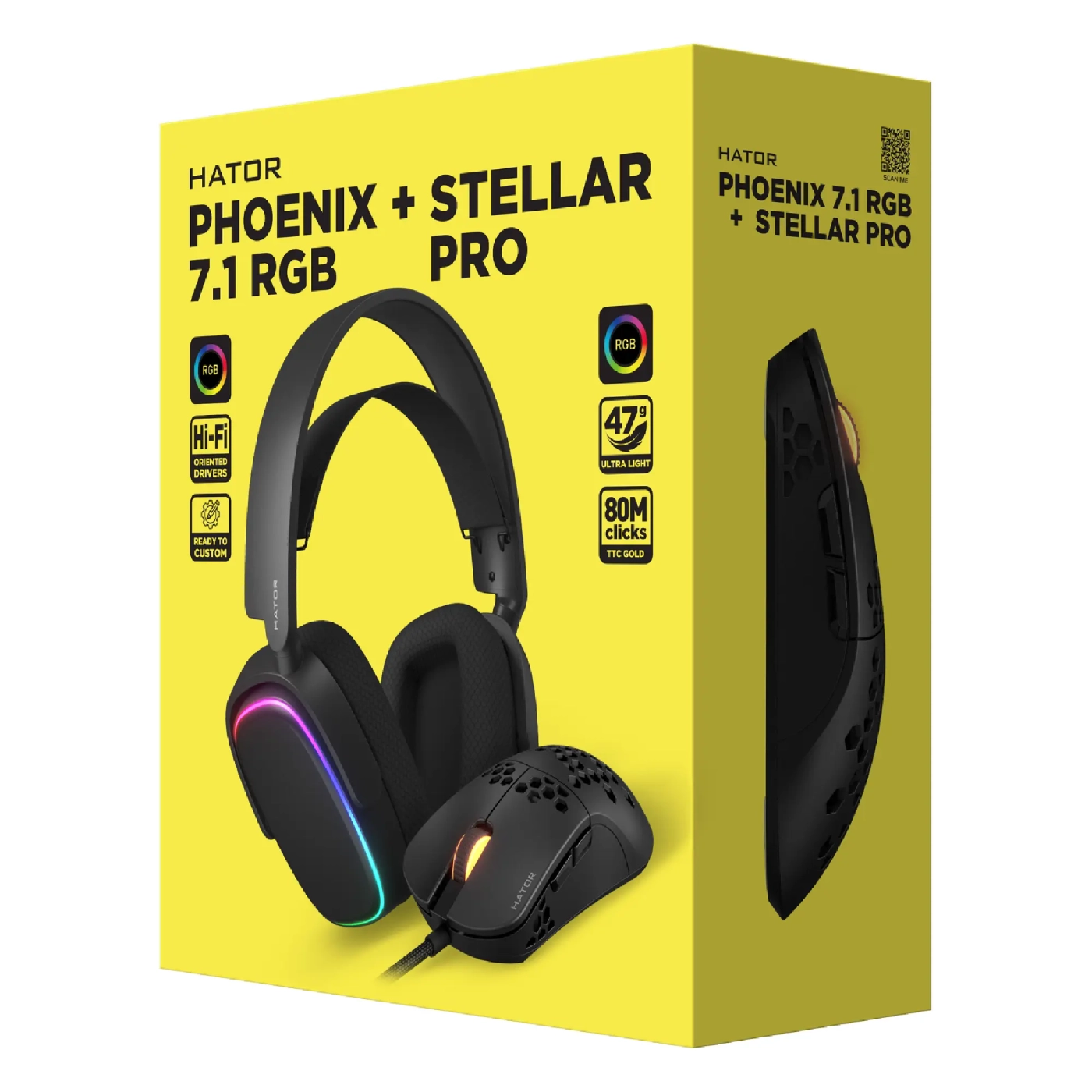 Купити Комплект навушники та мишка HATOR Phoenix 7.1 RGB (HTA-842) + HATOR Stellar PRO (HTM-540) - фото 6