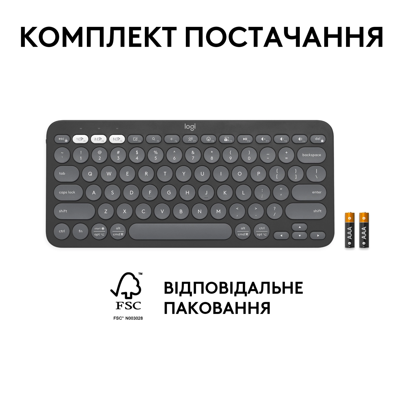 Купити Клавіатура Logitech Pebble Keys 2 K380s Tonal Graphite UA (920-011851) - фото 10