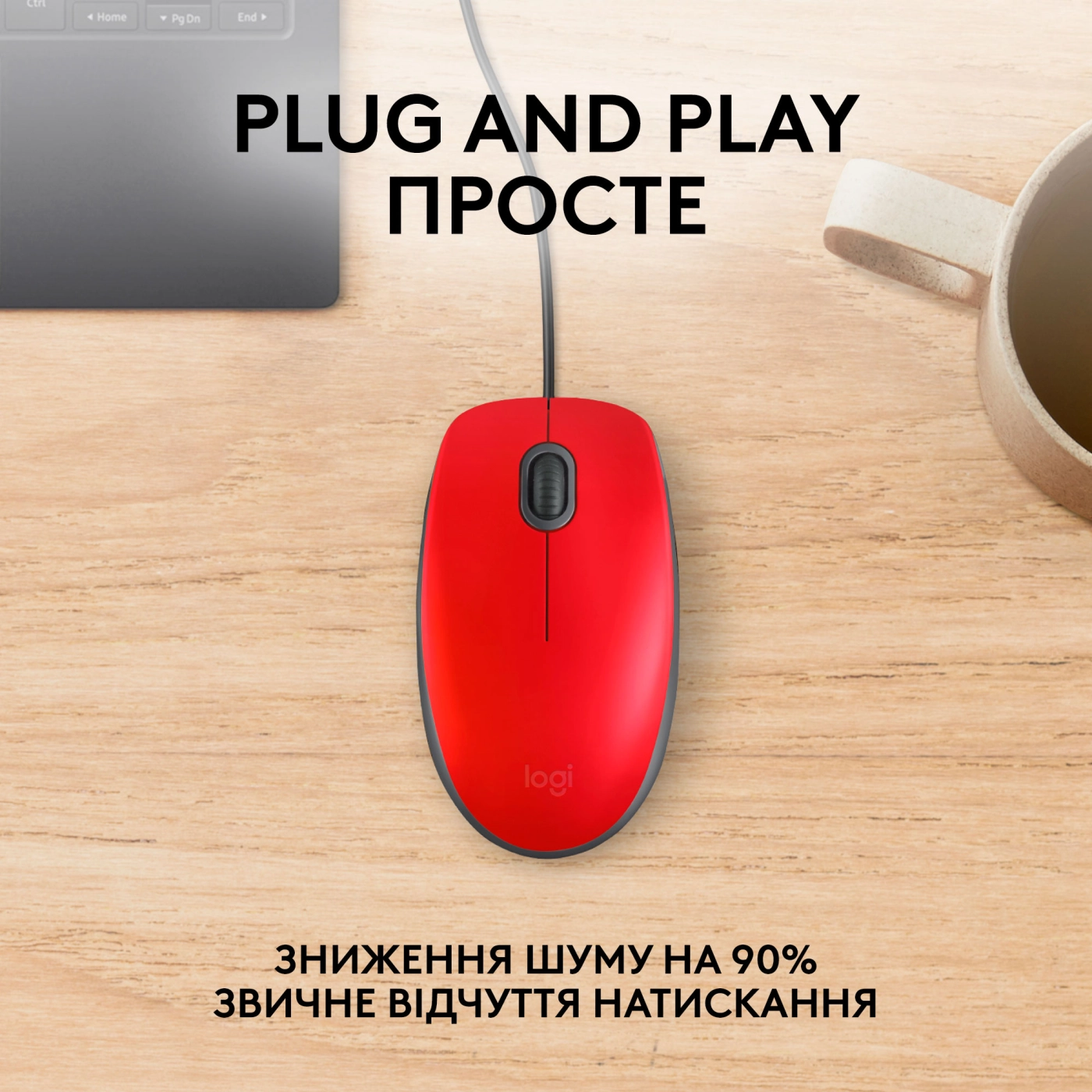 Купити Миша Logitech M110 Silent-RED-USB - фото 3