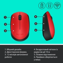 Купить Мышь Logitech Wireless Mouse M171 red (910-004641) - фото 7