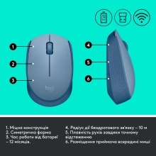 Купить Мышь Logitech M171 Wireless Mouse blue-gaey (910-006866) - фото 7