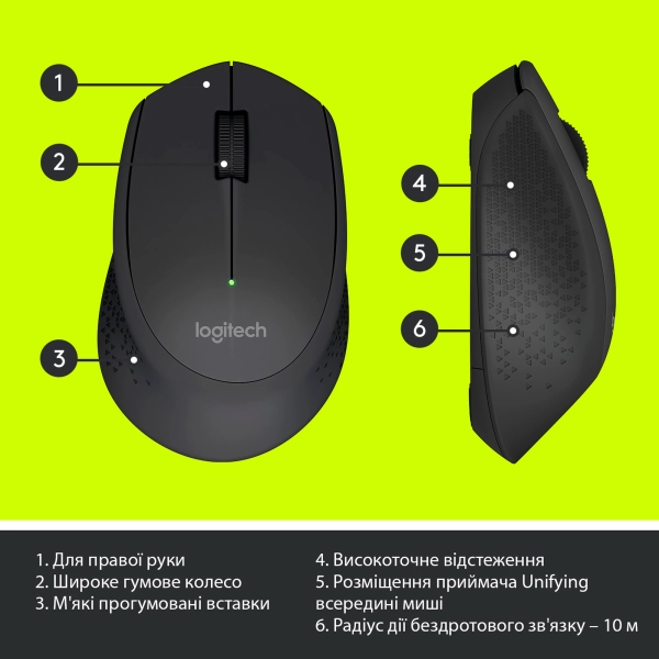 Купить Мышь Logitech Wireless Mouse M280 black (910-004287) - фото 6