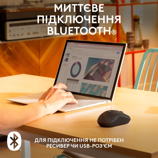Купити Миша Logitech M240 Silent Bluetooth Mouse graphite 2.4GHZ/BT (910-007119) - фото 2
