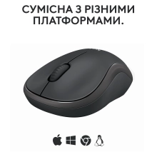 Купити Миша Logitech M240 Silent Bluetooth Mouse graphite 2.4GHZ/BT (910-007119) - фото 6