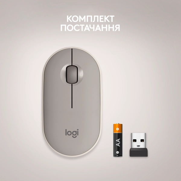 Купить Мышь Logitech Pebble M350 Wireless Mouse sand 2.4GHZ/BT (910-006751) - фото 8