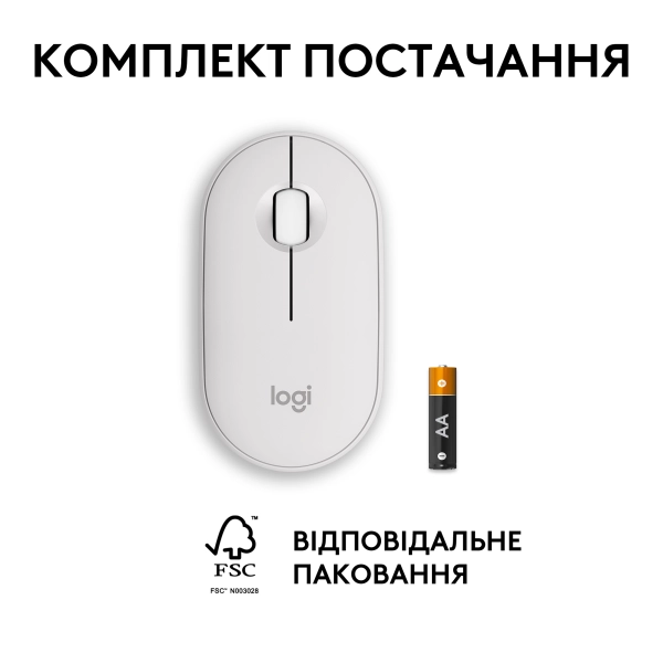 Купити Миша Logitech Pebble Mouse 2 M350s tonal-white BT (910-007013) - фото 9