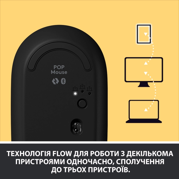 Купити Миша Logitech POP Mouse with emoji blast-yellow 2.4GHZ/BT (910-006546) - фото 7