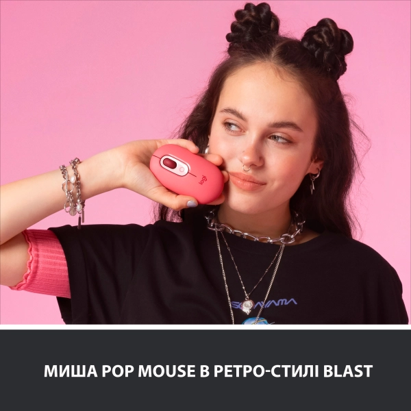Купити Миша Logitech POP Mouse with emoji hartbreaker-rose 2.4GHZ/BT (910-006548) - фото 2