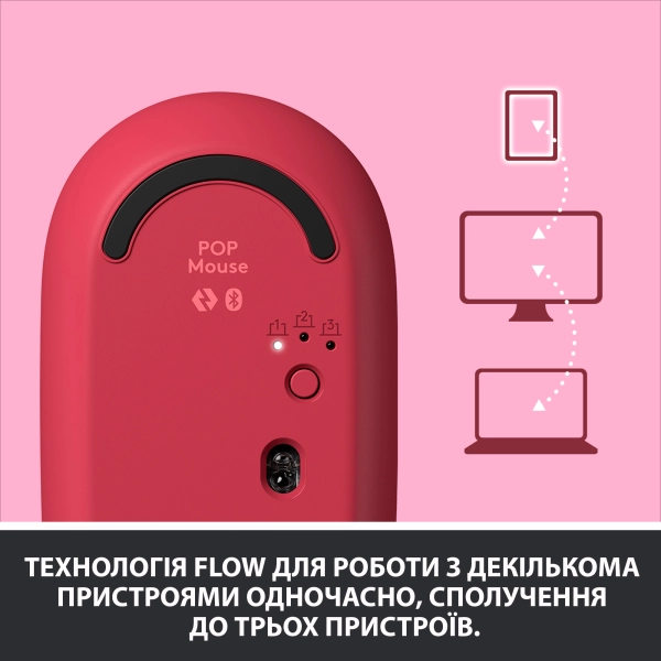 Купити Миша Logitech POP Mouse with emoji hartbreaker-rose 2.4GHZ/BT (910-006548) - фото 7
