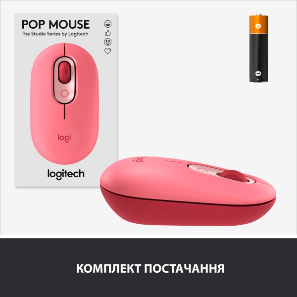 Купити Миша Logitech POP Mouse with emoji hartbreaker-rose 2.4GHZ/BT (910-006548) - фото 8