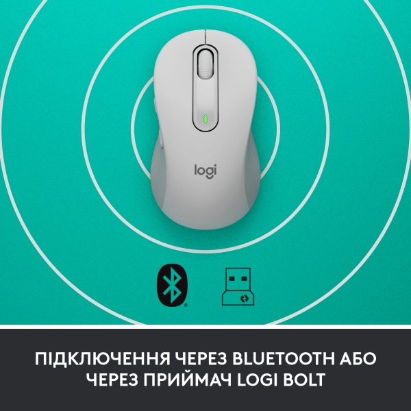 Купити Миша Logitech Signature M650 L Wireless Mouse for Business off-white BT (910-006349) - фото 3
