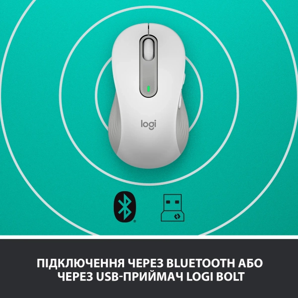 Купити Миша Logitech Signature M650 L Wireless Mouse off-white BT LEFT (910-006240) - фото 5