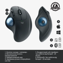 Купити Миша Logitech ERGO M575 graphite 2.4GHZ/BT (910-005872) - фото 6