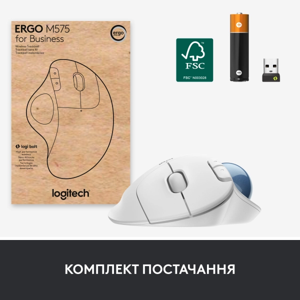 Купити Миша Logitech ERGO M575 for Business off-white BT (910-006438) - фото 10