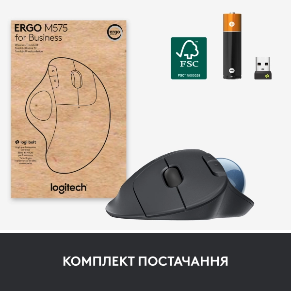 Купить Мышь Logitech ERGO M575 For Business graphite 2.4GHZ/BT (910-006221) - фото 10