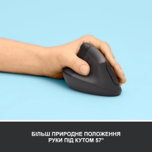 Купити Миша Logitech Lift Left Vertical Ergonomic Mouse graphite-black 2.4GHZ/BT LEFT (910-006474) - фото 3
