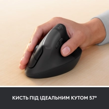 Купить Мышь Logitech Lift Vertical Ergonomic Mouse for Business graphite-black 2.4GHZ/BT (910-006494) - фото 4