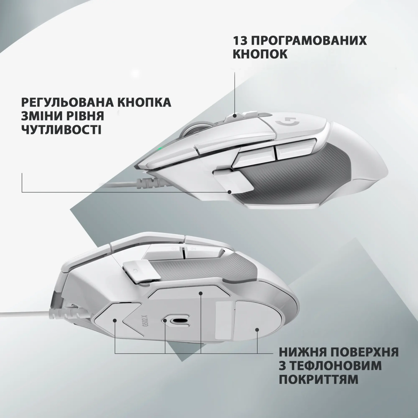 Купить Мышь Logitech G502 X USB White (910-006146) - фото 5