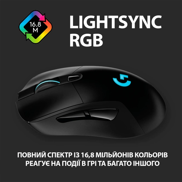 Купить Мышь Logitech G703 Lightspeed Wireless (HERO 16K) Black (910-005640) - фото 7