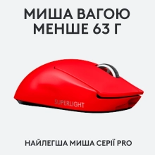 Купити Миша Logitech G Pro X Superlight Wireless Red (910-006784) - фото 3