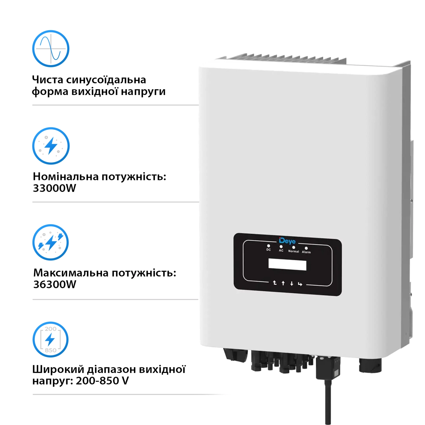 Купить Сетевой инвертор DEYE SUN-33K-G04 33KW Трехфазный - фото 2