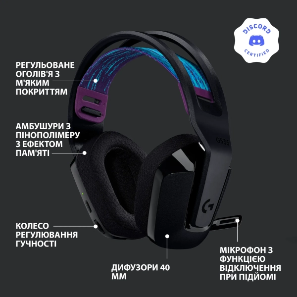 Купить Наушники Logitech G535 LIGHTSPEED Wireless (981-000972) - фото 6