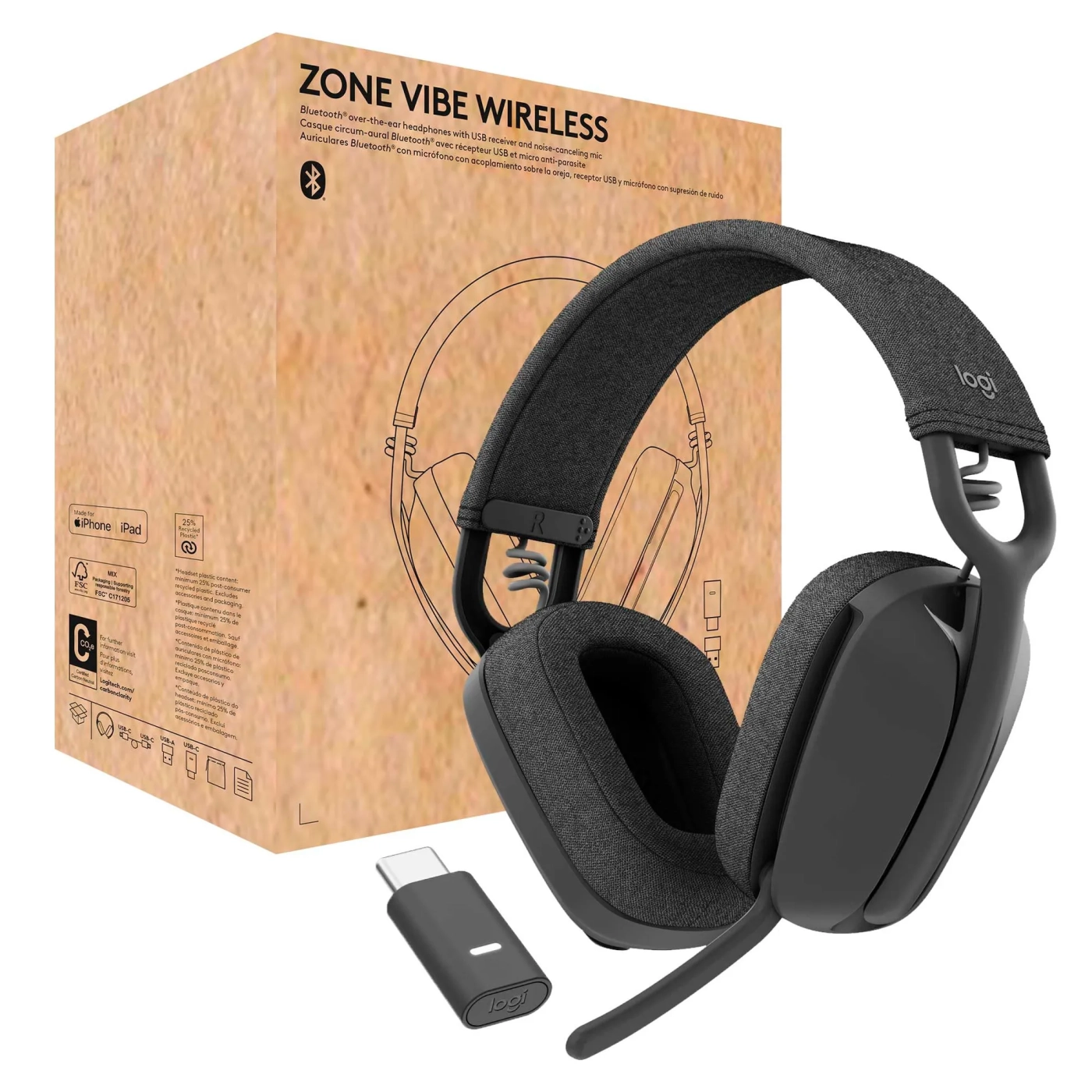 Купити Навушники Logitech Zone Vibe Wireless MS Graphite (981-001157) - фото 1
