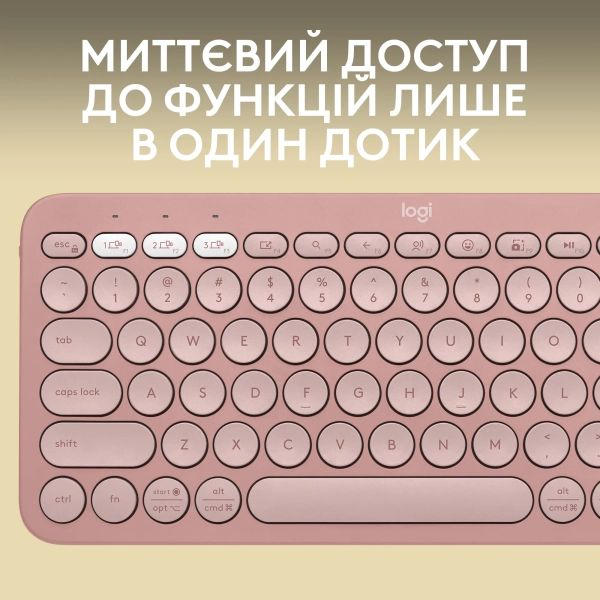 Купити Клавіатура Logitech K380s Pebble Keys 2 Tonal Rose US (920-011853) - фото 4