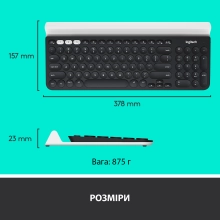 Купить Клавиатура Logitech K780 Multi-Device Wireless Keyboard US DARK GREY/SPECKLED White (920-008042) - фото 7