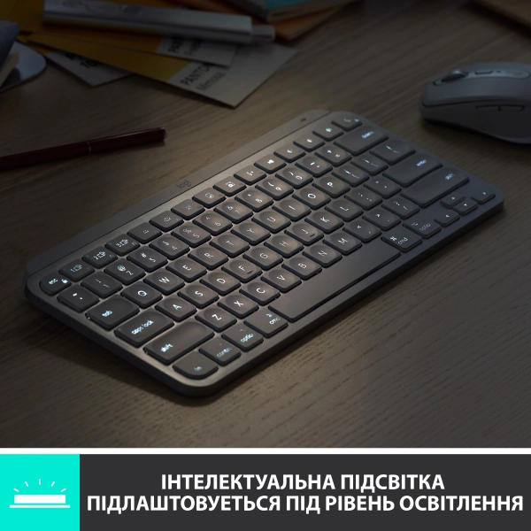 Купить Клавиатура Logitech MX Keys Mini Minimalist Wireless Illuminated Keyboard Pale Gray RUS 2.4GHZ/BT (920-010502) - фото 4