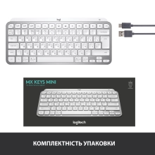 Купити Клавіатура Logitech MX Keys Mini Minimalist Wireless Illuminated Keyboard Pale Gray RUS 2.4GHZ/BT (920-010502) - фото 10
